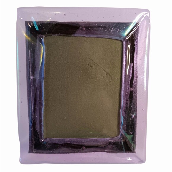 Purple Two Toned Art Glass Picture Frame Handmade Signed O'Shea 6"x7 Photo 3.5x5 - Picture 2 of 13